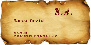 Marcu Arvid névjegykártya
